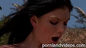 Skinny Brunette Girlfriend Screams with Big Black Cock in Hot Outdoor Sex