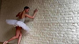 lovely ballerina annett a strips for classic nude ballet in studio. her moves captivate everyone.