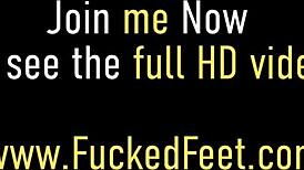 small boobed beauty brittany shae gets cum all over her cute feet