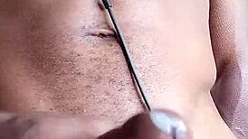 Stroking Big Black Cock, Cum on the Floor