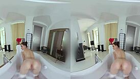 soaped up brunette girlfriend in czech vr