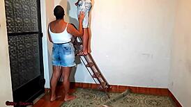 Electrician fucks horny BBW for service discount