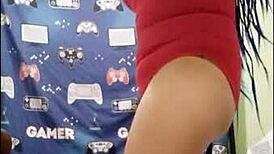 my stepbrother's birthday gift, a homemade porn of my sexy silhouette