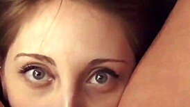 pretty eyes licks girlfriends pussy passionately in pov homemade lesbian scene