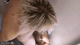 Piss in mouth turns into cum swallowing after his kinky release.