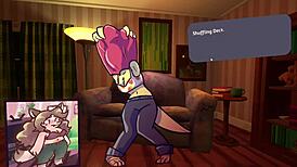 i'm playing furry strip poker with two chicks, clothes ripping off