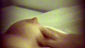 hidden view - i barely had time to hid behind a curtain while she masturbated