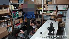 Perfect body teen 18+ fucks suspect viewed on camera stealing high in police uniform 😏