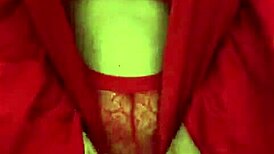 i feel the pleasure as brunette in red lingerie plays with herself