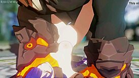 おいおい、雷電また大ピンチ…パート2、めちゃくちゃな3Dヘンタイ！