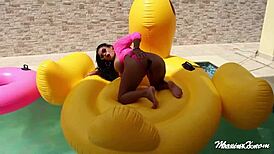 Man, I seen Maxine X jam that huge dildo in her wet pussy by the pool!