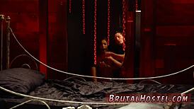 birthday gangbang with bondage and candle in pussy for poor little jade