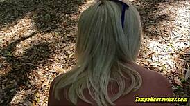 Smoking Hot Blonde Masturbates Outdoors with Wild Blowjob