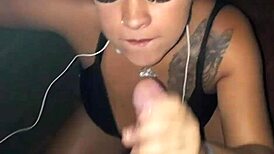 I love this sexy Latina giving me a crazy blowjob on my big cock