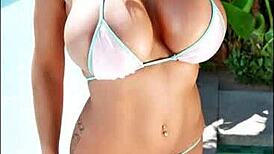 Check out this bikini video featuring a sexy blonde with big tits and ass in solo poses 😊