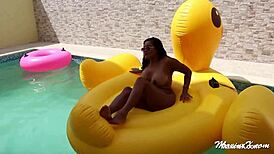 Man, I seen Maxine X jam that huge dildo in her wet pussy by the pool!