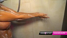 Soapy shower with skinny British blonde Kerrie Lee 😊