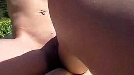 Petite Mary Kate Wilson masturbates nude in the meadow