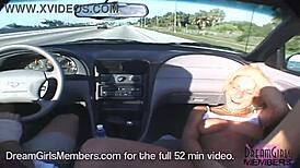 hot blonde cums loud next to me in the car 😩