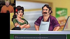 in summertime saga, netflix and chill turns into big cock masturbation and pussy play at home