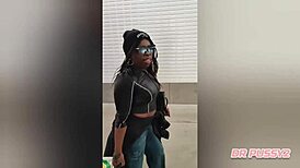 ebony luxury escort fucks client in motel bathroom 😏