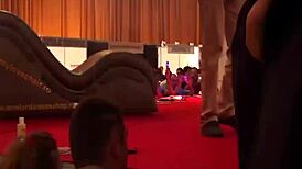 I saw this sexy lapdance on public stage, clothes gettin ripped and big asses flexin