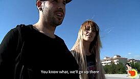 Slim Blonde Chick Gets Her Tight Ass Fucked Hard Outdoor