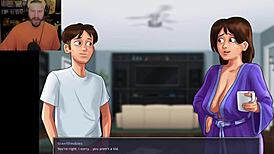 En Summertime Saga, Netflix y chill vira a paja de polla grande y juego de coño en casa