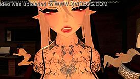 Emotional vampire girl in VRChat chooses you as her submissive pet, leading to intense orgasm