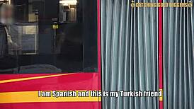 Two big assed attractive woman met at a bus stop and had a thrilling foursome at their place