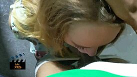 Wow, public quarantine deepthroat in shop—almost caught thrice!