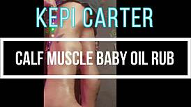 MILF BODYBUILDER GETS HER LEGS OILED UP