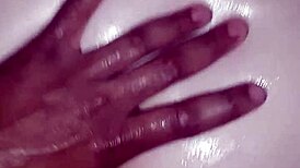 oiled bbw blonde takes big black cock pov