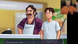 in summertime saga, netflix and chill turns into big cock masturbation and pussy play at home