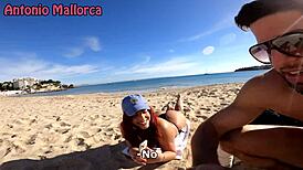Picking up a submissive latina with big ass from the beach for rough sex