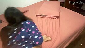 niece wanted to leave my room, so i pulled her pants, but seeing her big ass, i couldn't let her go