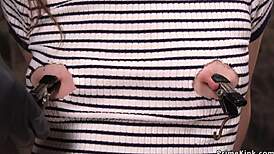 Wow, babe's ass whipped hard in doggy bondage!