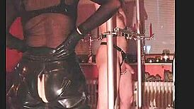 Rubbernurse Agnes Delivers Brutal Spanking and Severe Caning to Slave
