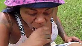 Girl Needs Some Pocket Change For Sloppy Blowjob On Big Black Cock!