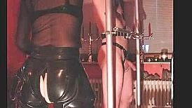 Rubbernurse Agnes Delivers Brutal Spanking and Severe Caning to Slave