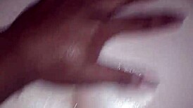 oiled bbw blonde takes big black cock pov