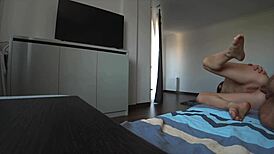 Cheating wife slams builder in taboo anal while husband’s away