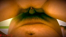 Bathroom quickie on the washing machine with tight pussy creampie