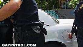 Gay Patrol - Pimp Busted, His Gay Hoes Take Cop Dick For Daddy
