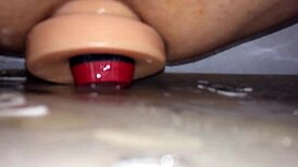 Intense action on the dildo with a great fulfillment