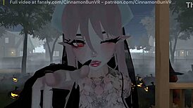 Emotional vampire girl in VRChat chooses you as her submissive pet, leading to intense orgasm