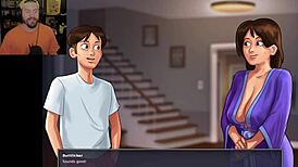 in summertime saga, netflix and chill turns into big cock masturbation and pussy play at home