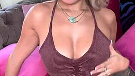 Luna Luxe DOMINATES Couch with Her Pink VIBRATOR Play