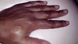 oiled bbw blonde takes big black cock pov