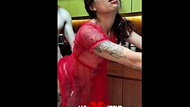 Incredible Squirt Provoked In Wife In Kitchen POV